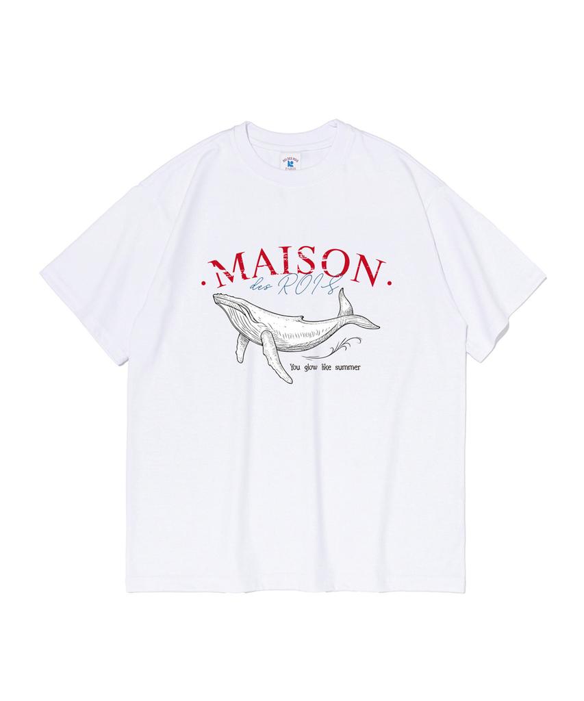 ROIDESROIS Maison Marine Whale Short Sleeve T-Shirt (White)