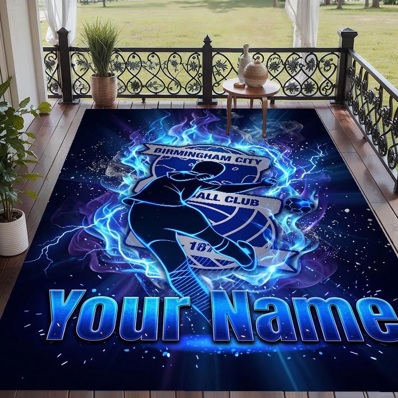 Custom Text Printed Rug BIRMINGHAM CITY Football Non Slip Floor Carpet For Home Room Decor