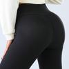 Winter Leggings High-Waisted Straight Leg Pants with Velvet Lining Solid Color Body Shaping Women Leggings