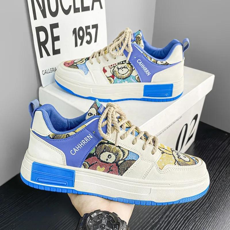 Men Shoes Fashion Baby Bear Vulcanized Shoes Platform Sneakers Designer Tennis Shoes Graffiti Spring Casual Shoes for Men