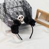 Black Rose Skull Hair Band Lace Cosplay Headdress Cool Halloween Headband  Girl