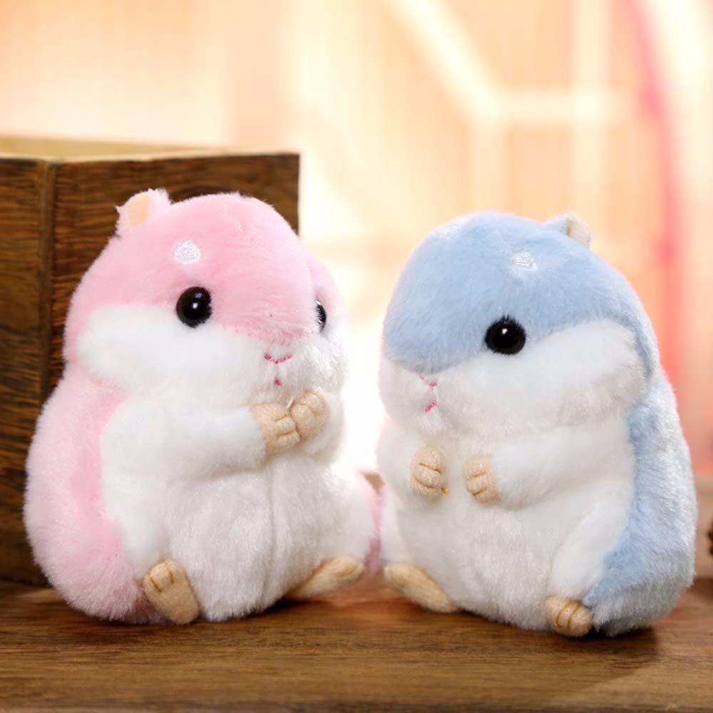 10cm Søte Plysjleker Kawaii Veske Ryggsekk Anheng Nøkkelring Kosedyr Barneleker til Barn Jente Bursdagsgave Hamsterdukke