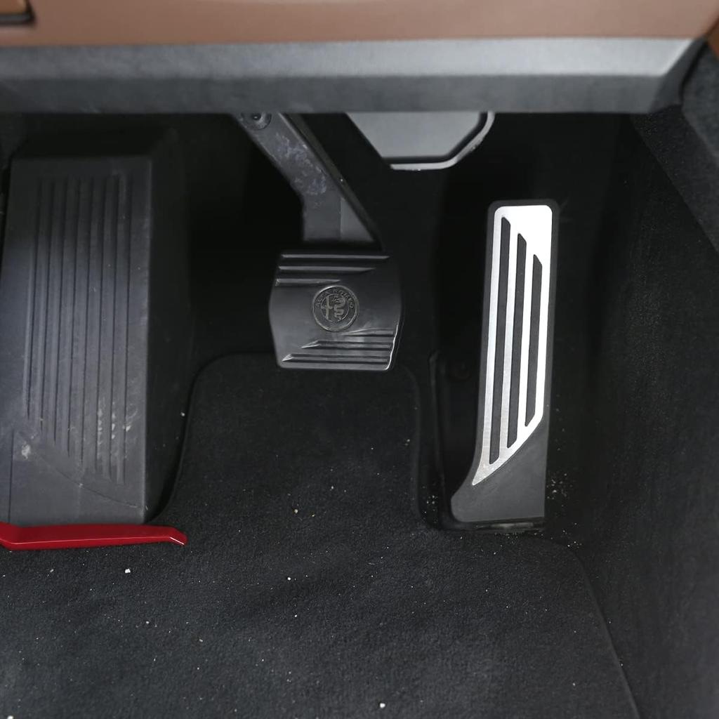 TOYCIDFG Pedals Cover Set Non-Slip Accelerator and Brake Pedals Cover Compatible with Alfa Romeo Giulia Stelvio 2017-2021 and Maserati Grecale, Car