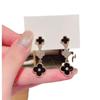 2024 Four-Leaf Clover Silver Needle Earrings: Korean High-End Style, Elegant & Trendy.