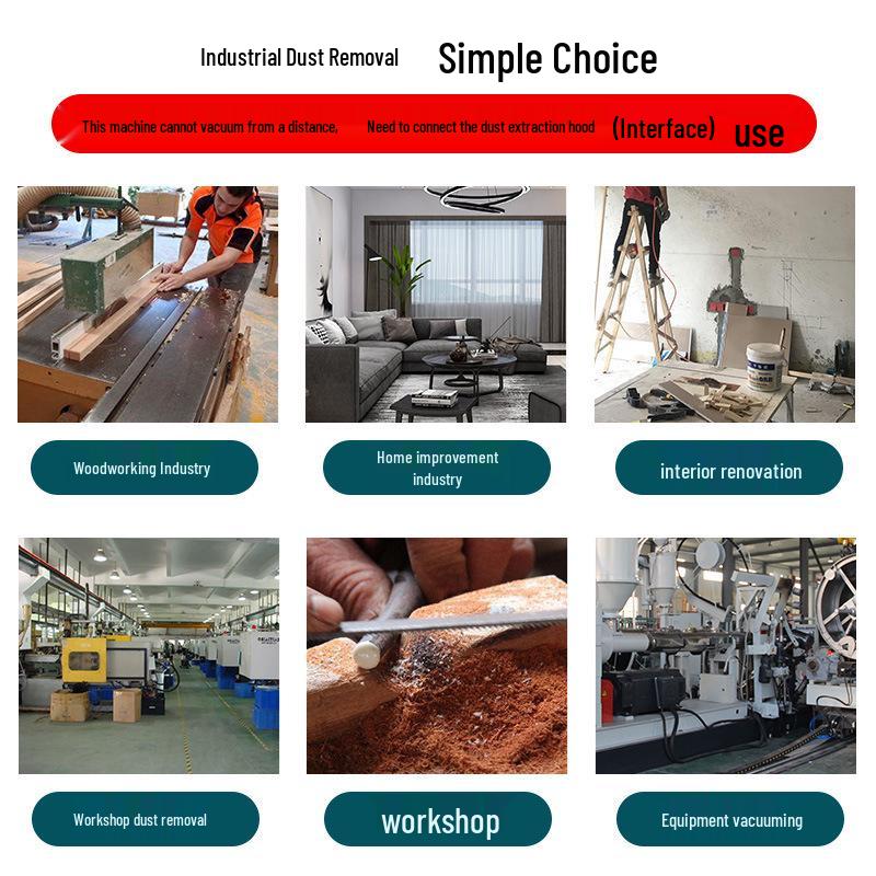 Industrial Woodworking Dust Collector: High-Power Vacuum with Bag Filter for Workshop and Engraving Machine.