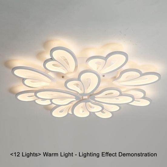 Lampa Sufitowa LED w Kształcie Kwiatu Ściemniana Nowoczesna Lampa Miękkie Światło Ochrona Oczu Lampka Nocna Artystyczne Oświetlenie Salonu w Kształcie Serca