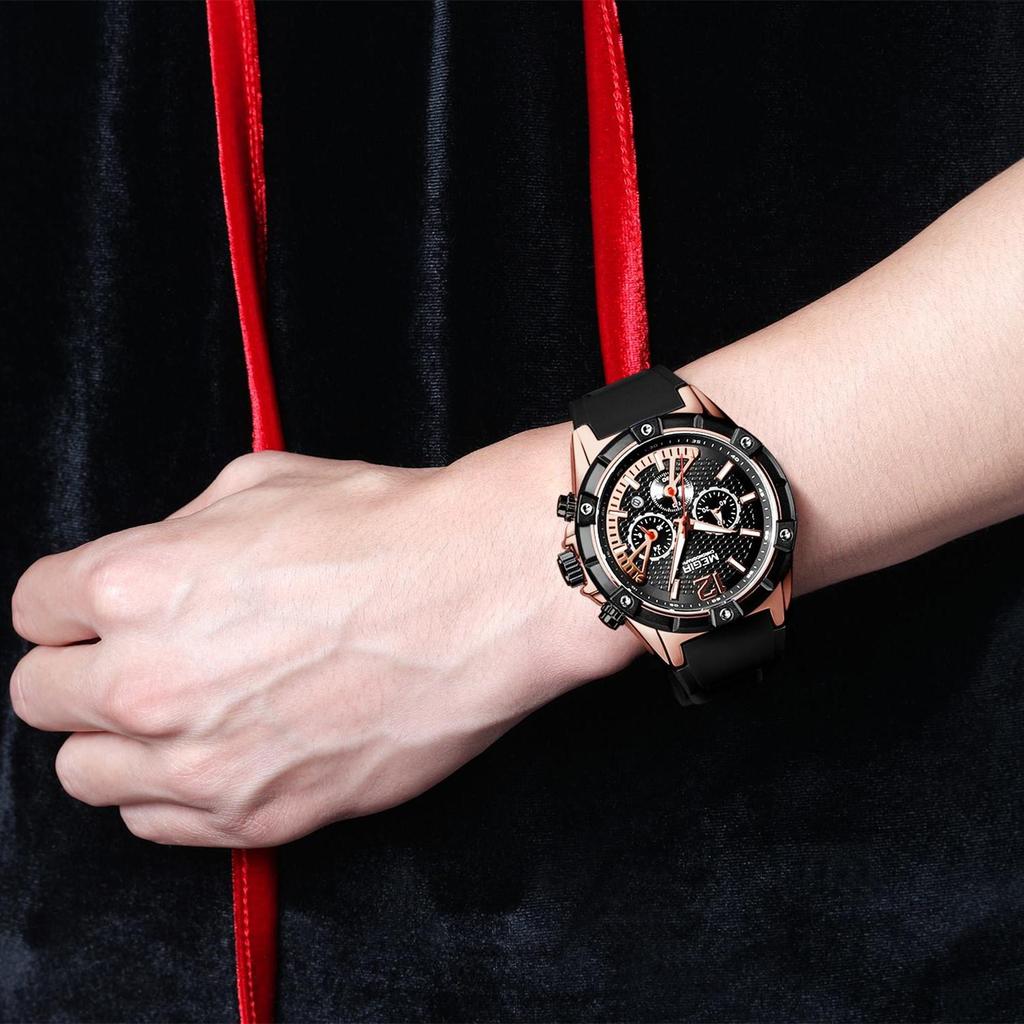 Megir Quarzuhr Männer Rose Gold Leuchtende Wasserdichte Sportuhren Uhr Chronograph Armbanduhren Erkek Kol Saati Montre Homme