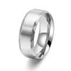 8MM Wide Mens Titanium Steel Ring Multi Faceted Edge Brushed Finish Minimalist Jewelry