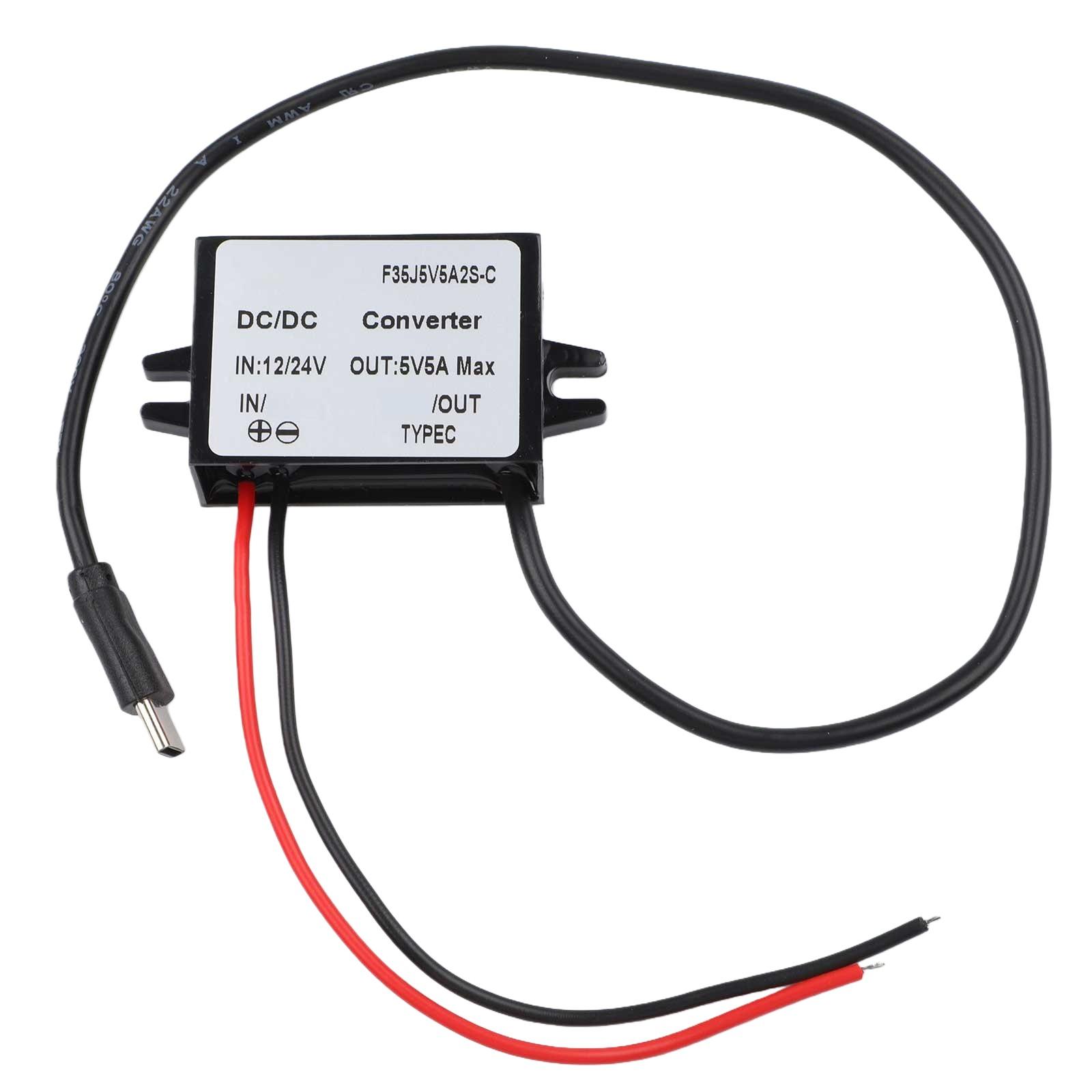 

Waterproof DC Converter USB C Adapter for 12V 24V Input to 5V Output Charging