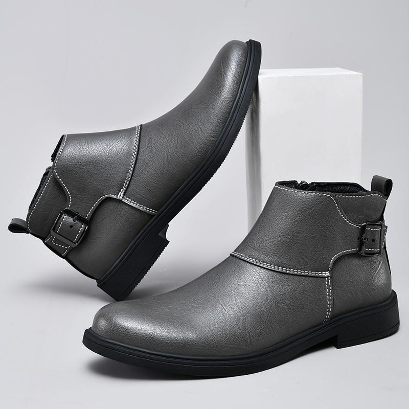 Hot Selling Men's Chelsea Boots Europe America Street Fashion Men's High Top Shoes Winter Suede Ankle Boots Big Size  37-48
