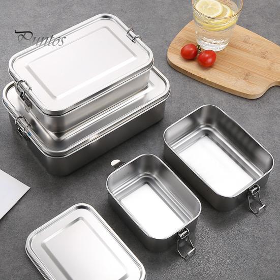 Lancheira de aço inoxidável à prova de vazamento Bento Box para crianças Adultos Recipientes de comida para sanduíches Frutas Lanches