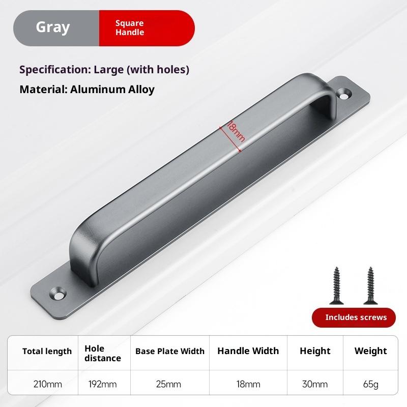 Aluminum Alloy Handle Glass Sliding Door Window Drawer Wardrobe Drill-free Push-pull Bathroom Sticker Door Handle