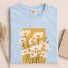 Comfort Colors Daisy Flower Tee, Cottagecore Camomile Tee, Cute Floral Daisy Tee, Summer Flower Camomile Tee, Handmade Tee for Lover Flowers