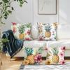 Ananas Hibiskusblüte Kissen Kissenbezug Bedrucktes Polyester 45X45cm Zierkissenbezug Dekorative Sofakissen Kissenbezug