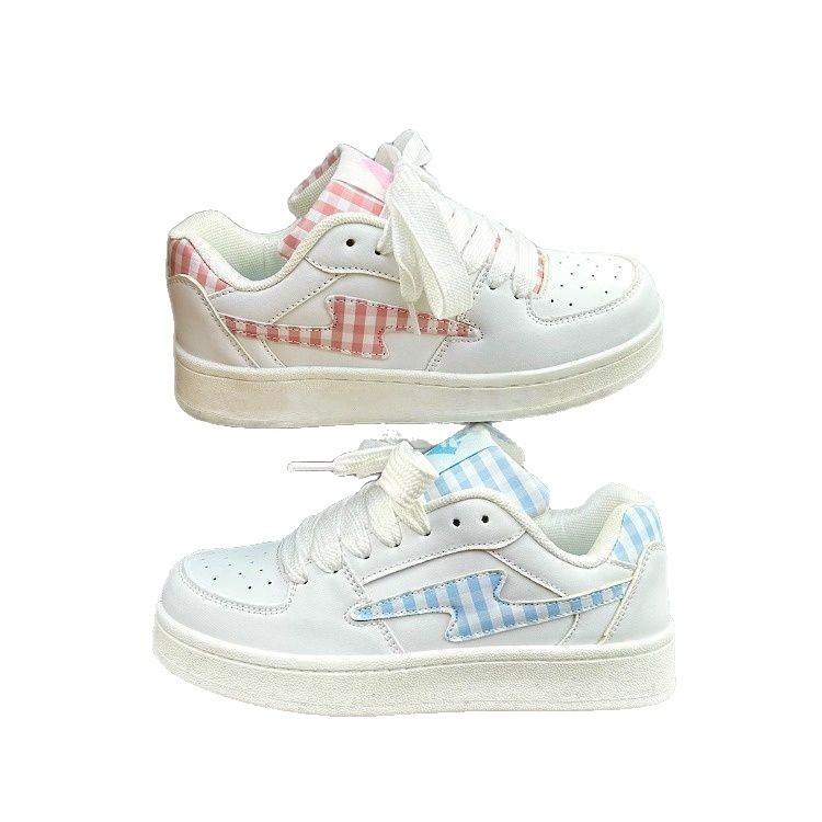 Summer New Mandarin Duck Bread Shoes Men's and Women's Grid Design Original Niche Design Breathable Skateboard Shoes
