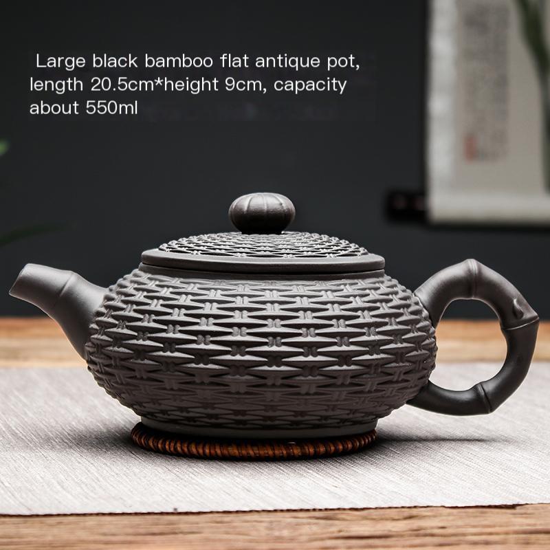 Purple Clay Teapot Handmade Bamboo Xishi Teapot Filter Large Teapot Ceramic Tea Set Single Household Teapot Set