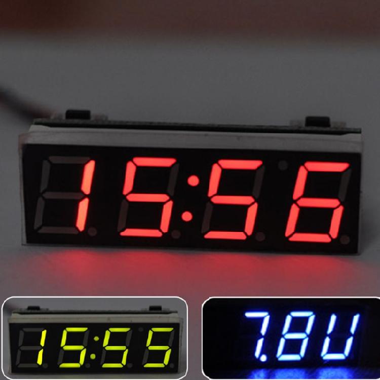 DIY Digital Tube LED Electronic Clock Time Car Thermometer Voltage Meter Monitor