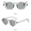 Retro Round Frame Sunglasses Trendy Fashion Rivets Decoration Sun Glasses UV400 Vintage Beach Travel Streetwear Eyewear