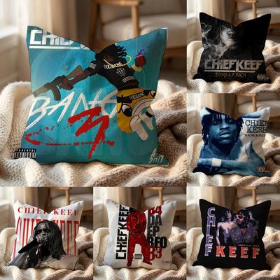 C-Chief Keef SINGER Cushion Cover Multi-Scene Pillow Cover for Home & Car - Reversible, Soft & Durable for Daily Use