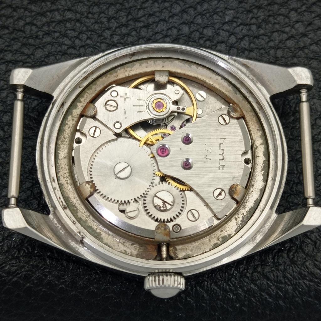 VINTAGE HMT JANATA HAND-WINDING INDIAN MENS BLUE COLOR DIAL WATCH a700075-5 R201-a700075