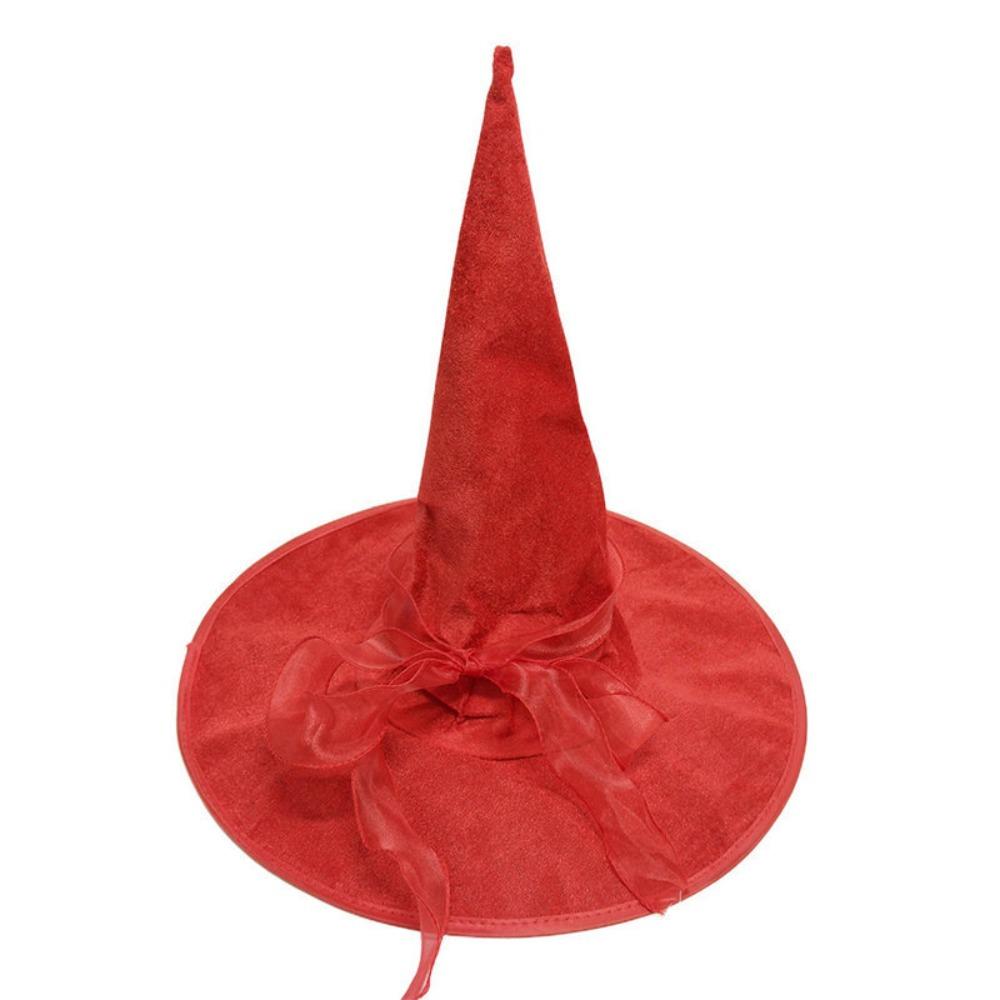 with Lace Velvet Dark Witch Hat Wide Brim Pointed Mage Hat Halloween Decor Hat Masquerades