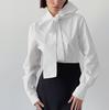 1116 autumn fashion versatile lace-up loose shirt women's European and American loose white shirt streamer collar simple