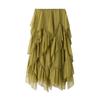 Autumn Asymmetrical Hem Midi Skirt In European and American Style