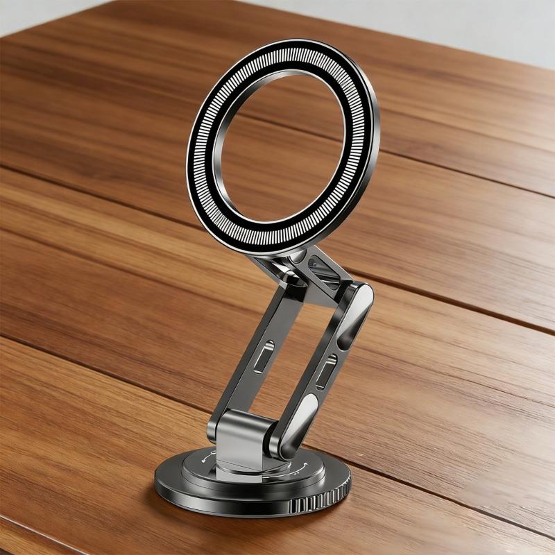 Adhesive Phone Holder Car Dashboard Mount Magnetic Foldable Stand 360 Degree Rotating Cellphone Holder Stand