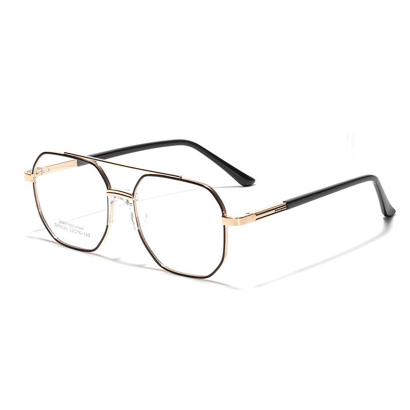 Glasses Polygonal Square Frame Glasses Women Commuting Simple Exquisite Saddle Nose Pad Flat Glasses Men