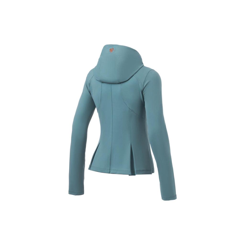 Li Ning Fitness Series Solid Color Reflective Slim Fit Zip-Up Hoodie Women Hoodies Lime-Green AWDT122-4