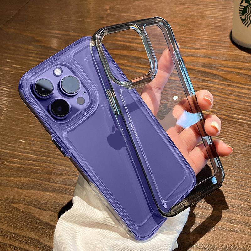 Apple 17 Transparent Crystal Space Phone Case for iPhone 14 Pro Max, Full Coverage Protective Cover SE13
