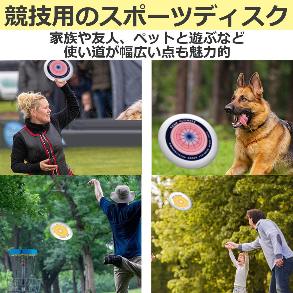 ABINECS Sports Discs (Set of 2 Colors) Approx. 175g Frisbee Competition Flying Discs for Outdoor Activities, Camping, Beach, Backyard, and Lawn