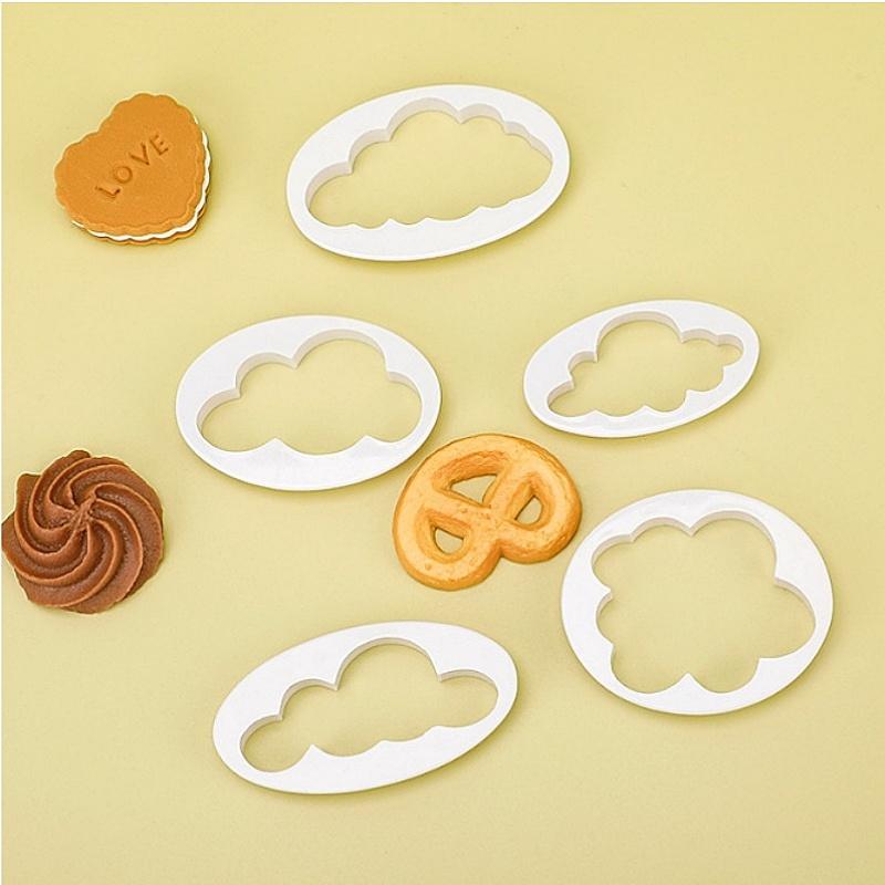 5Pcs Cloud Shape Cookie Cutter Custom Made 3D Printed Fondant Plastic Cookie Cutter For Cake Dessert Tool
