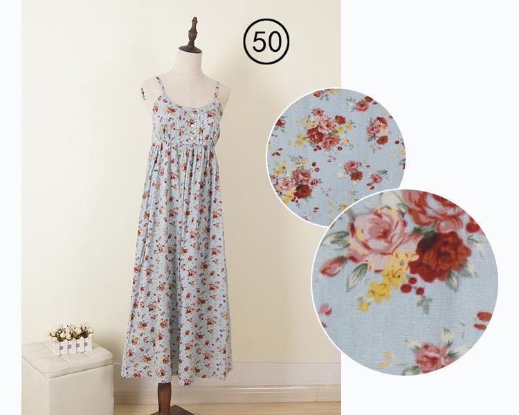 Johnature Summer Spaghetti Strap Sexy Loose Bohemia Beach Vacation Long Dresses Women High Waist Casual Dress