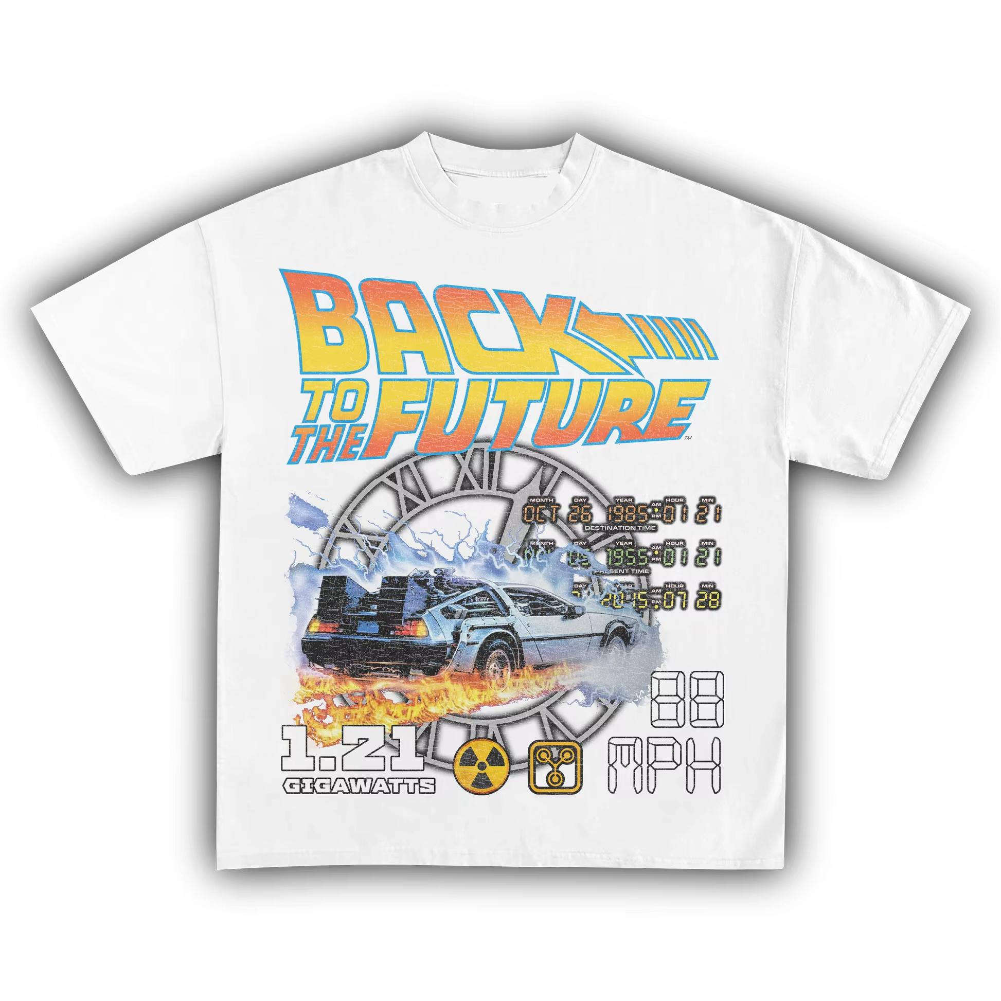 2026 Back To The Future Delorean 80s Retro Sci Fi T Shirt for Unisex Women Vintage Classic Movie Graphic Tee Streetwear Ins Y2k XL