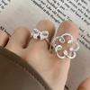 Fashionable Adjustable Open Flower Ring: Women's Sweet Bow, Niche Design for Index Finger