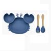 Baby Silicone Crab Plate & Bowl Set with Bib - Food-Grade Tableware