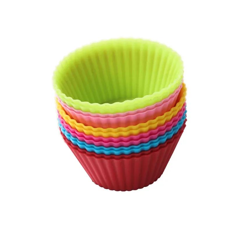 Set of 12 Pieces(1 Dozen) 3cm Mini Muffin Cup Round Silicone Cake Baking Molds Cupcake Pan