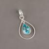 Sky Blue Topaz Gemstone 925 Sterling Silver Pendant 1.60" Handmade Jewelry Gift PP-3-5