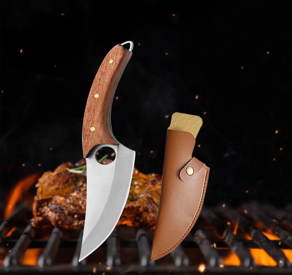 WXCOO Stainless Steel Meat Cleaver Knife Kitchen Sharp Boning Household Fruit Paring BBQ Knife Wooden Handle Kitchen Supplies