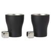 Apex Heart Pair of Double-Walled Cups with Non-Melt Ice, Wooden Box, Baron BA-1340