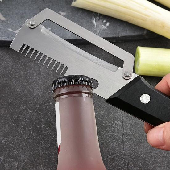 Yousheng Vegetable Peeler with Plastic Handle, Stainless Steel Fruit Potato Peeler, 3-in-1 Onion Shredder Bottle Opener, Rust-Proof Essential Kitchen