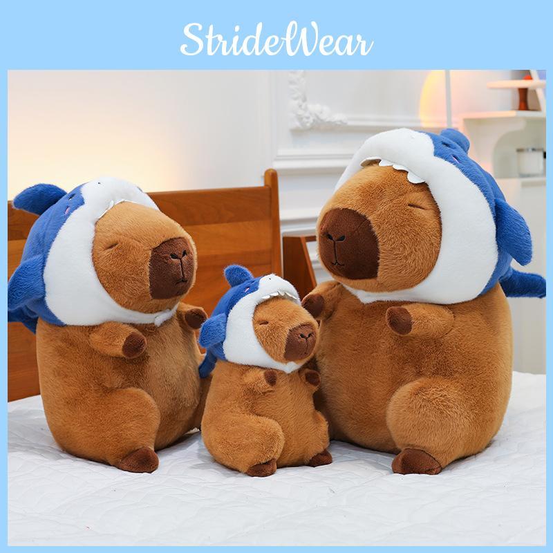 Capybara Hat Shark Plush Toy Cartoon Stuffed Animal Doll Decoration Gift Kids