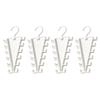 White Plastic Angled Hanger Holder for Closet Storage, Double Sided Rack for Scarves Belts and Daily Closet Rod Use