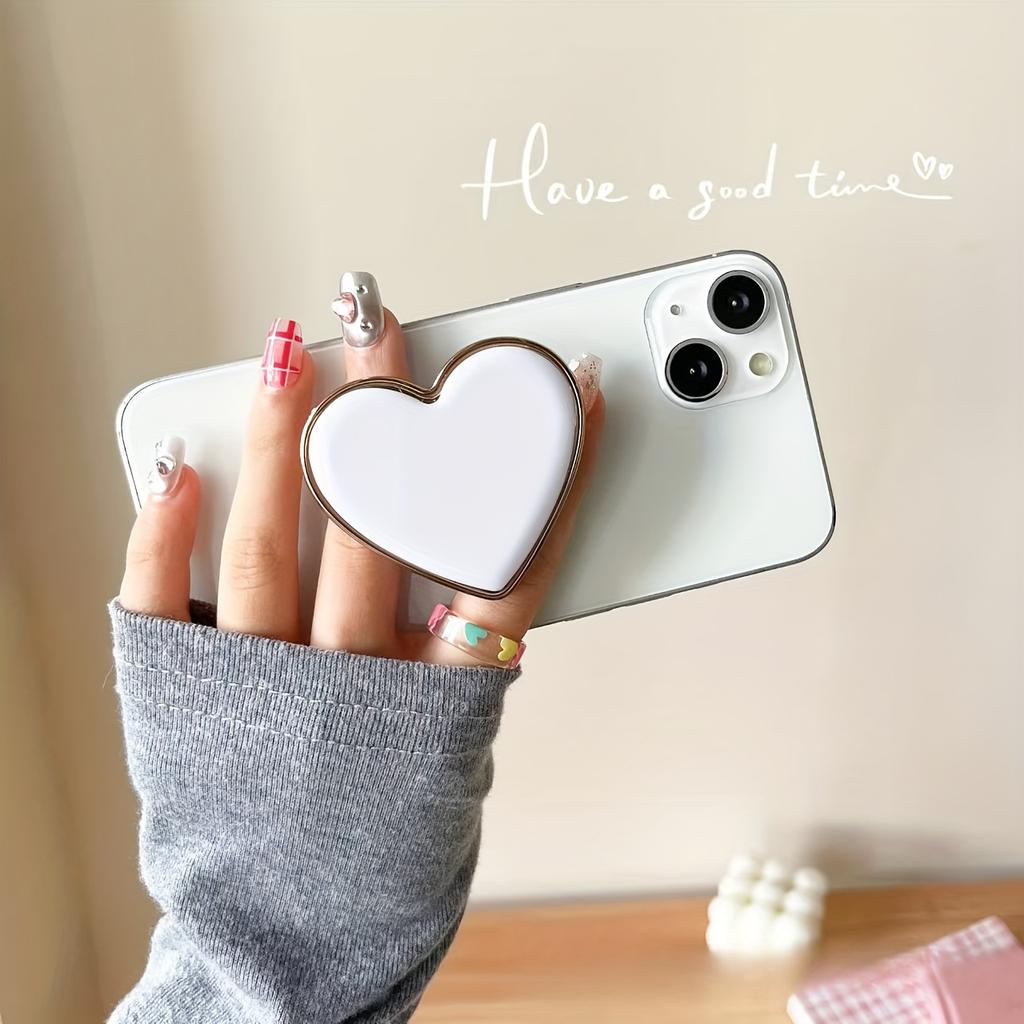 Luxury Heart-shaped Phone Grip Holder - Suitable for All Models, Reusable, Anti Drop, Holiday Gift