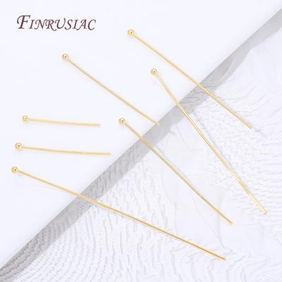18K Gold Plated Ball Head Pins,Long Stem Beading Pins For Jewelry Making,DIY Craft Jewelry Findings,Earrings Accessories