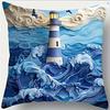 Sailboat On Blue Wave PillowcaseSuitable for Sofa Car Bedroom Decorative Cushion Cover Pillow Cover