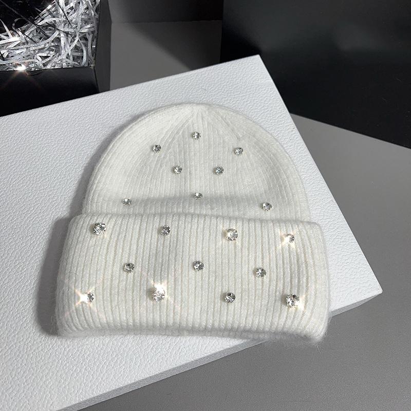 Čepice Kamínky Dámská Zimní Angorová Pletená Čepice Podzimní Hřejivý Měkký Doplněk Do Chladného Počasí Sport Lyžování Venkovní Dovolená