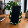 Kreativ Skrivebordsorganisator til Smartphone 3D Printet Monstera Blad Telefonholder, Sød Mobil Stand, Dekorativ Tropisk Ornament Planteelskere Beslag Hjem