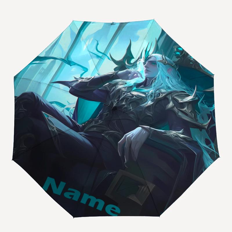 Custom Name League of Legends Theme Automatic Umbrella, Lightweight & Portable, 8 Rib, Perfect for Outdoor Travel, Birthdays, Christmas, Gifts.